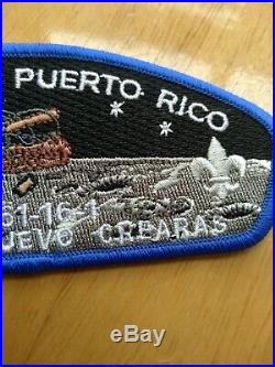 F/S BSA Patch CSP COUNCILIO DE PUERTO RICO N5-661-16-1 UN MUNDO NUEVO GREARAS 2p