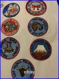 FAR EAST COUNCIL Patches Lot Of 6, 2 1/4 INCHES- ROUND, MINT 4 Twill, Boy Scou
