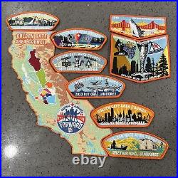 Golden Gate Area Council patch set 2023 National Jamboree OA Verba Buena Lodge