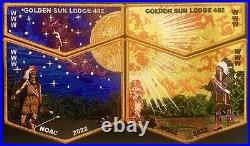 Golden Sun Oa 492 Bsa Cornhusker 2022 Noac 4-patch Fundraiser Set Only 100 Made