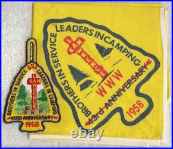H934 BSA OA Scouts 1958 NOAC POCKET PATCH & NECKERCHIEF SET REAL