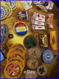 HUGE BSA Boy Scout Camporee Council Camp Merit Award Patch Lot coins more