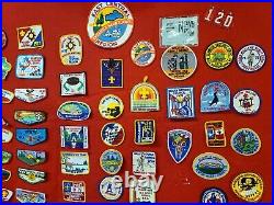 HUGE Boy Scout Assorted Patch Collection Over 65 Patches Dating Back to 70's