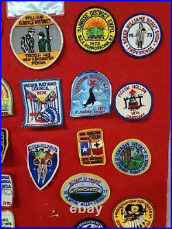 HUGE Boy Scout Assorted Patch Collection Over 65 Patches Dating Back to 70's