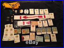 HUGE LOT VINTAGE BOY SCOUTS MEDALS. PATCHES, ETC, ETC. CIRCA LATE 1960s WOW WOW
