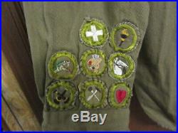 Holyoke Boy Scout 1940's Shirt with Insignia & Unknown FMV Felt Patch TH2 UF07