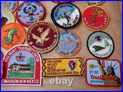 Huge Lot BSA Boy Scout 55+ Patches Books Monopoly Frisbee Shirts Books Scouts