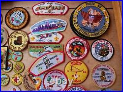 Huge Lot BSA Boy Scout 55+ Patches Books Monopoly Frisbee Shirts Books Scouts