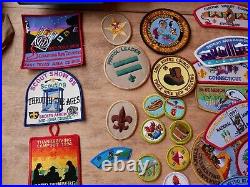 Huge Lot BSA Boy Scout 55+ Patches Books Monopoly Frisbee Shirts Books Scouts