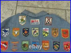 Huge Lot Of (47) Vintage RARE Traveling Patches On a JC Penny'Big Mac' Shirt