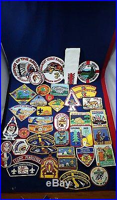 Huge Named Boy Scout Collection 60's 70's patches sach awards pins letter & more