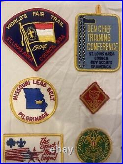 Huge Vintage Boy Scout 24 Patch Lot St Louis Missouri BSA Leonard Wood 80s 70s