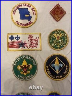 Huge Vintage Boy Scout 24 Patch Lot St Louis Missouri BSA Leonard Wood 80s 70s