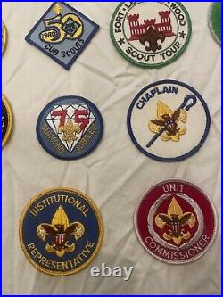 Huge Vintage Boy Scout 24 Patch Lot St Louis Missouri BSA Leonard Wood 80s 70s