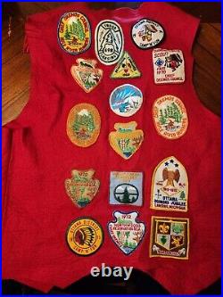 Huge Vintage Boy Scout Lot over 115 Patches, 3 Vests And Slides 60s 70s 80s