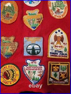 Huge Vintage Boy Scout Lot over 115 Patches, 3 Vests And Slides 60s 70s 80s