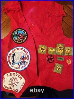 Huge Vintage Boy Scout Lot over 115 Patches, 3 Vests And Slides 60s 70s 80s