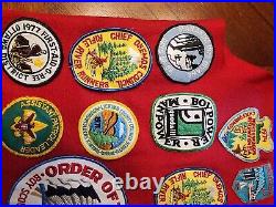 Huge Vintage Boy Scout Lot over 115 Patches, 3 Vests And Slides 60s 70s 80s