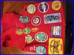 Huge Vintage Boy Scout Lot over 115 Patches, 3 Vests And Slides 60s 70s 80s