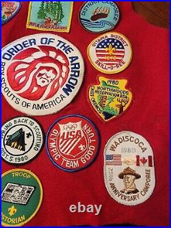 Huge Vintage Boy Scout Lot over 115 Patches, 3 Vests And Slides 60s 70s 80s