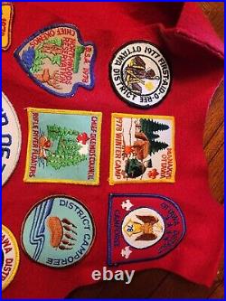 Huge Vintage Boy Scout Lot over 115 Patches, 3 Vests And Slides 60s 70s 80s