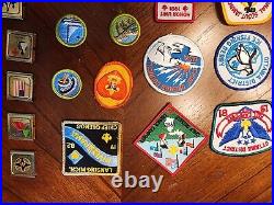 Huge Vintage Boy Scout Lot over 115 Patches, 3 Vests And Slides 60s 70s 80s