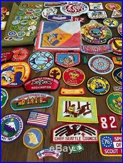 Huge Vintage Boy Scouts BSA Patches Sash lot Estate Find