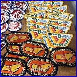 Huge Vtg Lot Of Wisconsin State Tomahawk Tournament Boy Scouts Scout BSA Patches