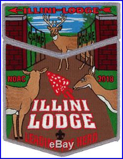Illini Lodge 55 NOAC 2018 OA 2-Piece Boy Scout Flap Patch Set Order of the Arrow