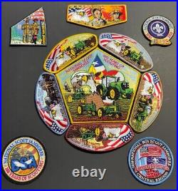 Illowa Council 2010 Bsa National Jamboree John Deere Complete Patch Set Rare