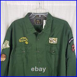 LL Bean Todd Snyder Ranger Boy Scout Long Sleeve Button Up Shirt Mens XXL Patch
