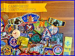 Large Collection of Boy Scout Memorabilia Patches OA Flaps CSPs Ribbons Coin Pin