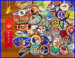 Large Collection of Boy Scout Memorabilia Patches OA Flaps CSPs Ribbons Coin Pin