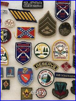 Large Lot Of Over 60 Vintage Patches Ski, Camporee, Military, Beer, Cub Scouts +