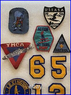 Large Lot Of Over 60 Vintage Patches Ski, Camporee, Military, Beer, Cub Scouts +