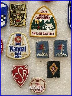 Large Lot Of Over 60 Vintage Patches Ski, Camporee, Military, Beer, Cub Scouts +