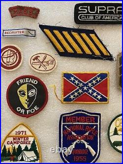 Large Lot Of Over 60 Vintage Patches Ski, Camporee, Military, Beer, Cub Scouts +