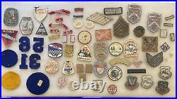 Large Lot Of Over 60 Vintage Patches Ski, Camporee, Military, Beer, Cub Scouts +