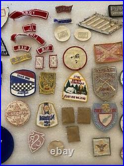 Large Lot Of Over 60 Vintage Patches Ski, Camporee, Military, Beer, Cub Scouts +