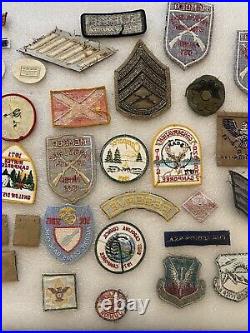 Large Lot Of Over 60 Vintage Patches Ski, Camporee, Military, Beer, Cub Scouts +