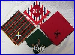 Large Lot of 71 Vintage BOY SCOUTS of AMERICA Neckerchiefs, Patches, Emblems