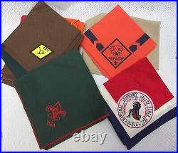 Large Lot of 71 Vintage BOY SCOUTS of AMERICA Neckerchiefs, Patches, Emblems