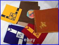 Large Lot of 71 Vintage BOY SCOUTS of AMERICA Neckerchiefs, Patches, Emblems