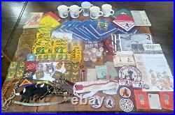 Large Vintage BSA Boy Scouts America Lot Patches Slides Neckerchief 60's 70's