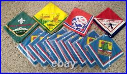 Large Vintage BSA Boy Scouts America Lot Patches Slides Neckerchief 60's 70's