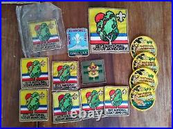 Large Vintage BSA Boy Scouts America Lot Patches Slides Neckerchief 60's 70's