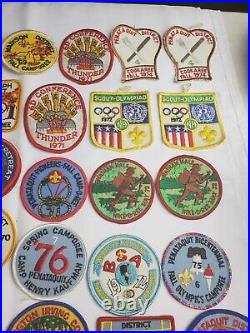 Large Vintage To Modern Lot Of Boy Scouts of America Patches, Pins, Gear 1960's+