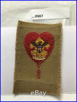 Life Scout Rank Patch Red Hanging Knot 1915-1924 In67