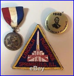 Lincoln Pilgrimage -Abraham Lincoln Council -Illinois IL, Medal, Patch & Pinback