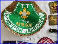 Lot Boy Scouts Neckerchief Scarf Patch Nippon Japan Jamboree Camporee Pin